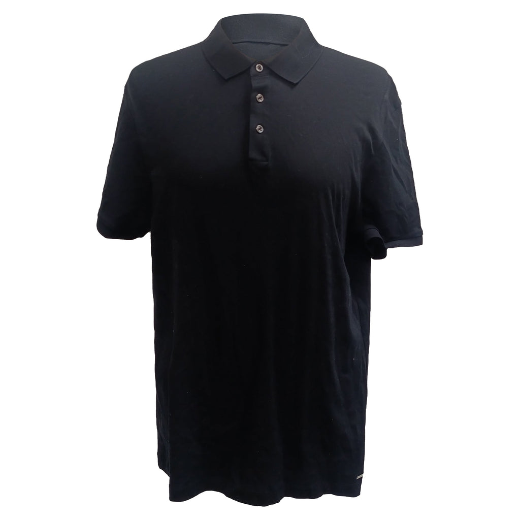 Boss Regular-Fit Polo Shirt in Black Cotton