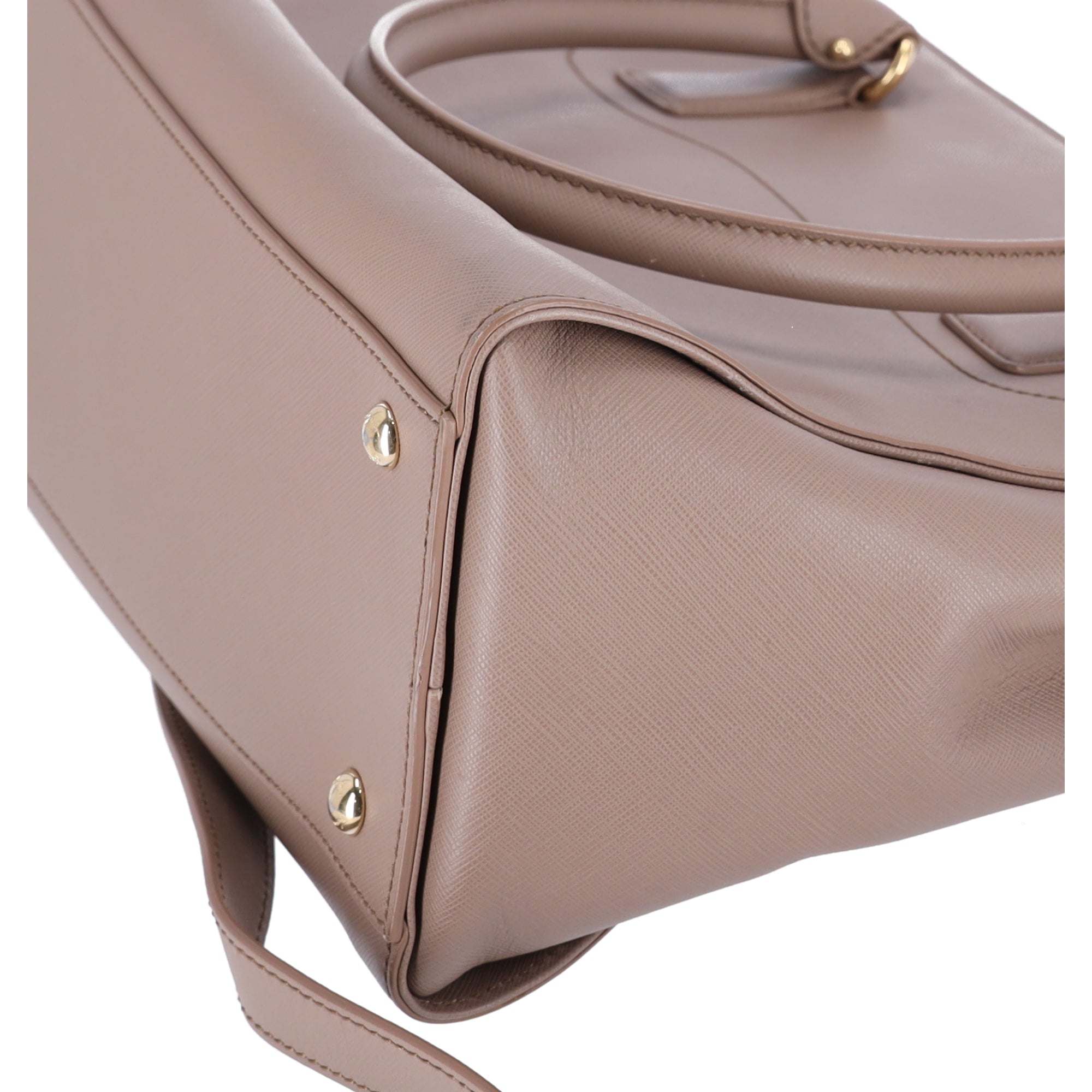 Salvatore Ferragamo Beky Triple Compartment Tote Taupe Saffiano Leather