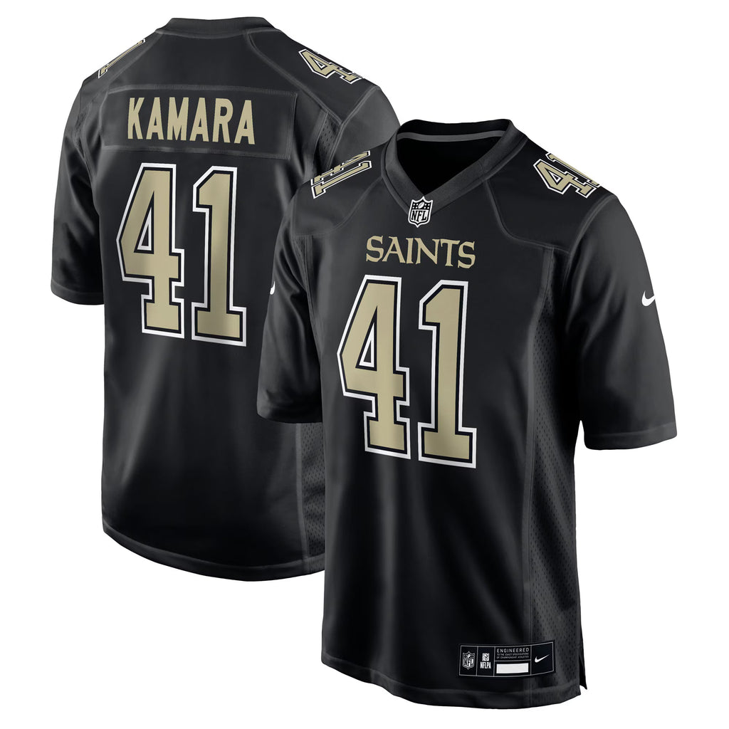 New Orleans Saints Alvin Kamara Carbon Black Fashion Game Jersey