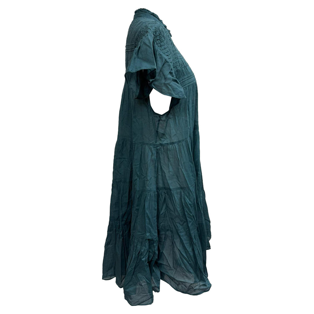 Isabel Marant Etoile Lanikaye Mini Dress in Teal Cotton