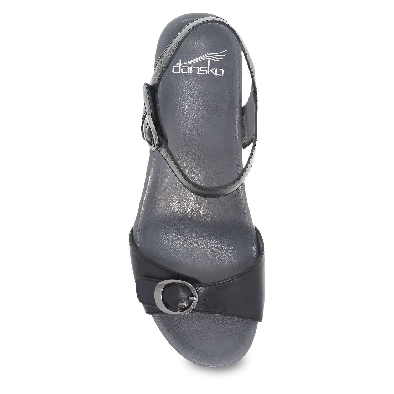 Women's Arielle Leather Wedge Sandals In Black Glazed