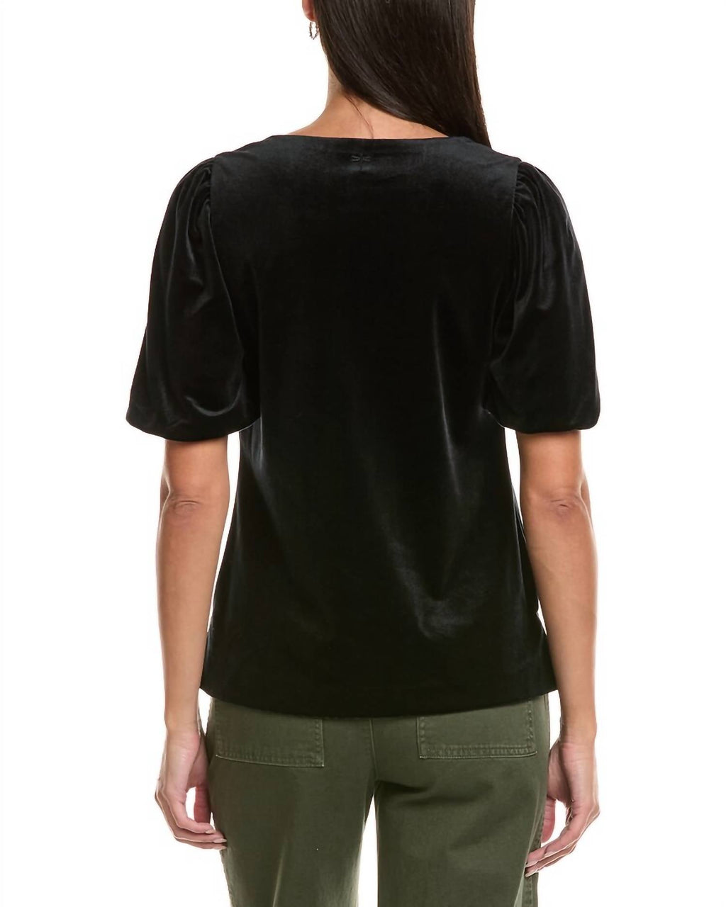 Clair Velvet Topper In Black