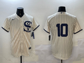 Men's Chicago White Sox Yoan Moncada #10 Cream Replica Player Jersey1