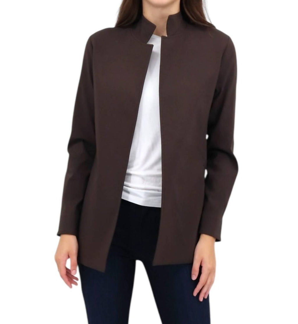 Ann Twill Tech Jacket In Brown