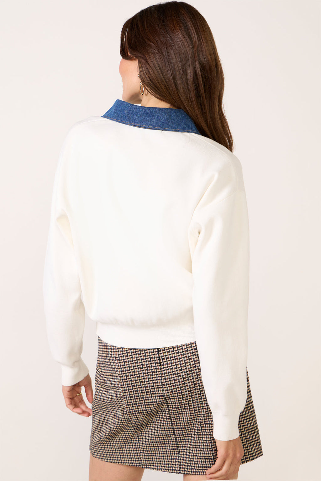 Women's Denim Collared Sweater Top