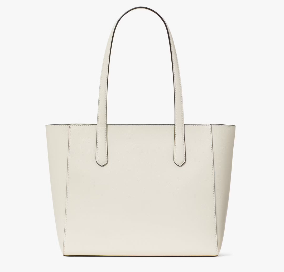 NWT Kate Spade Leather Staci Medium Tote In Meringue