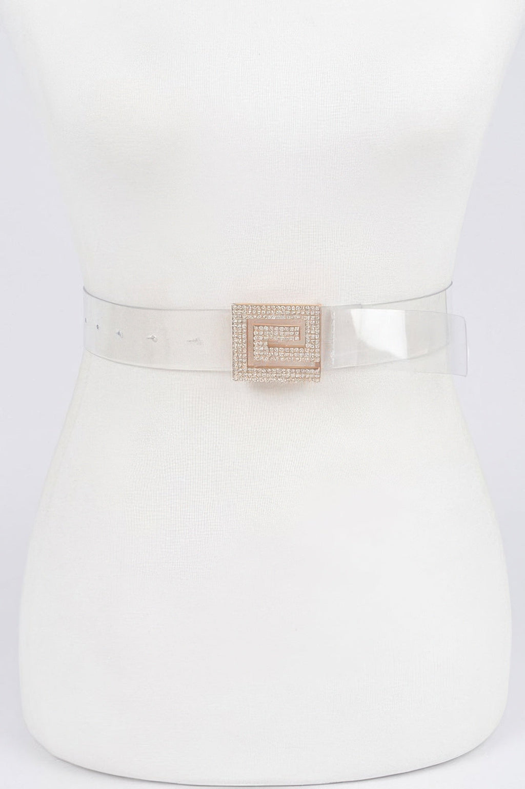 Rhinestone Buckle Vegan Belt