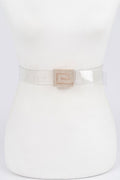 Rhinestone Buckle Vegan Belt