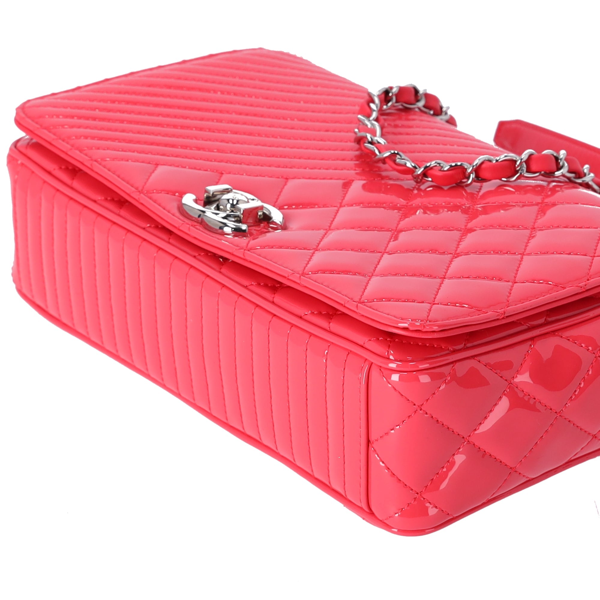 CHANEL Matelasse Coco Boy Shoulder Bag A92797 Pink Patent Leather