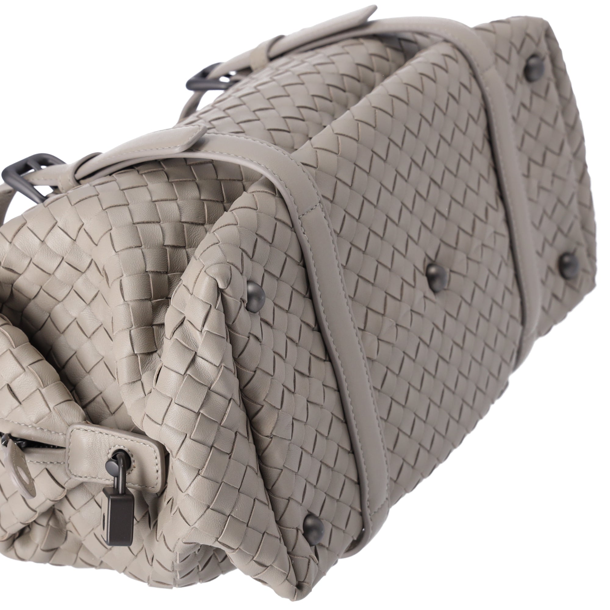 BOTTEGA VENETA Montaigne Slouchy Handbag Light Gray Leather
