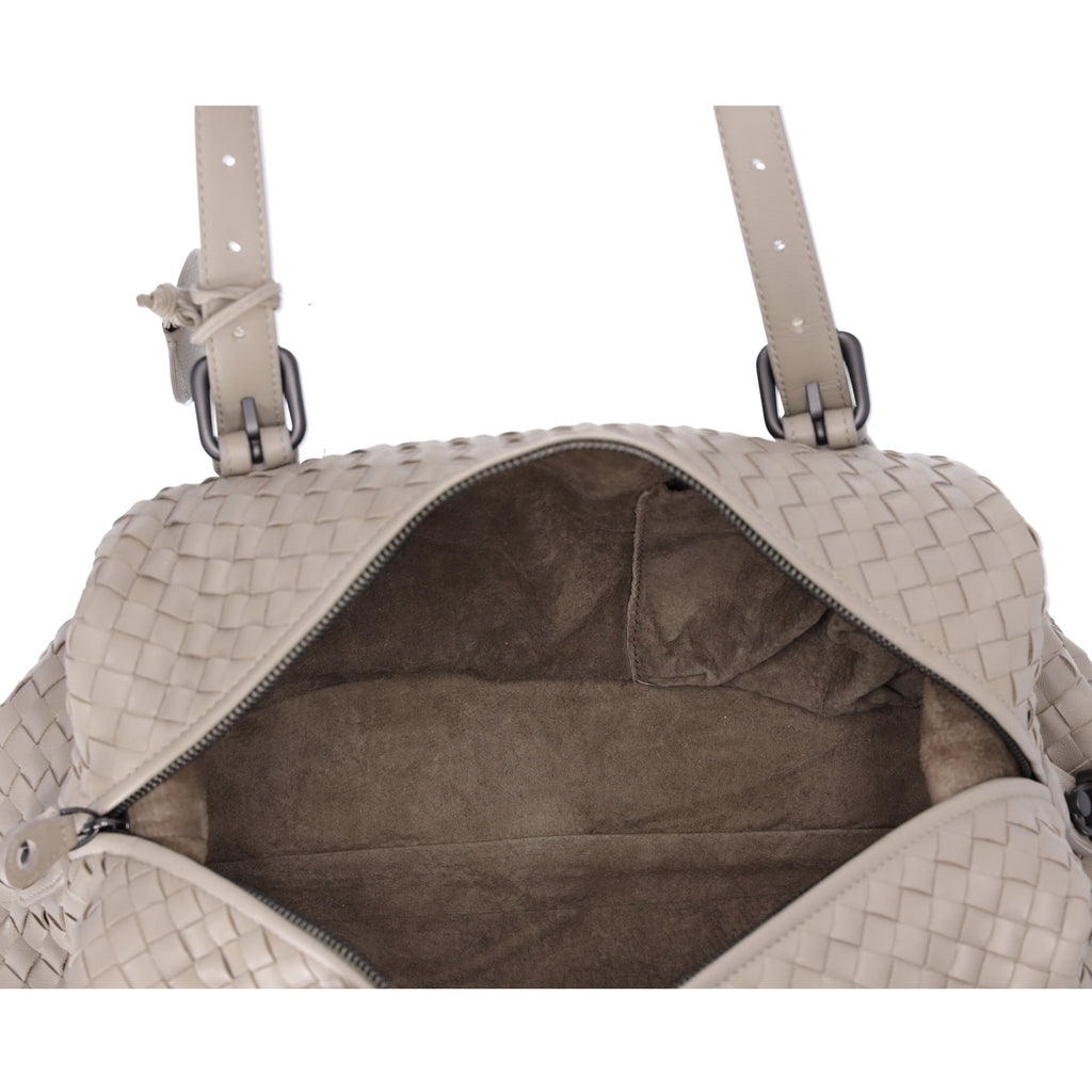 BOTTEGA VENETA Montaigne Slouchy Handbag Light Gray Leather