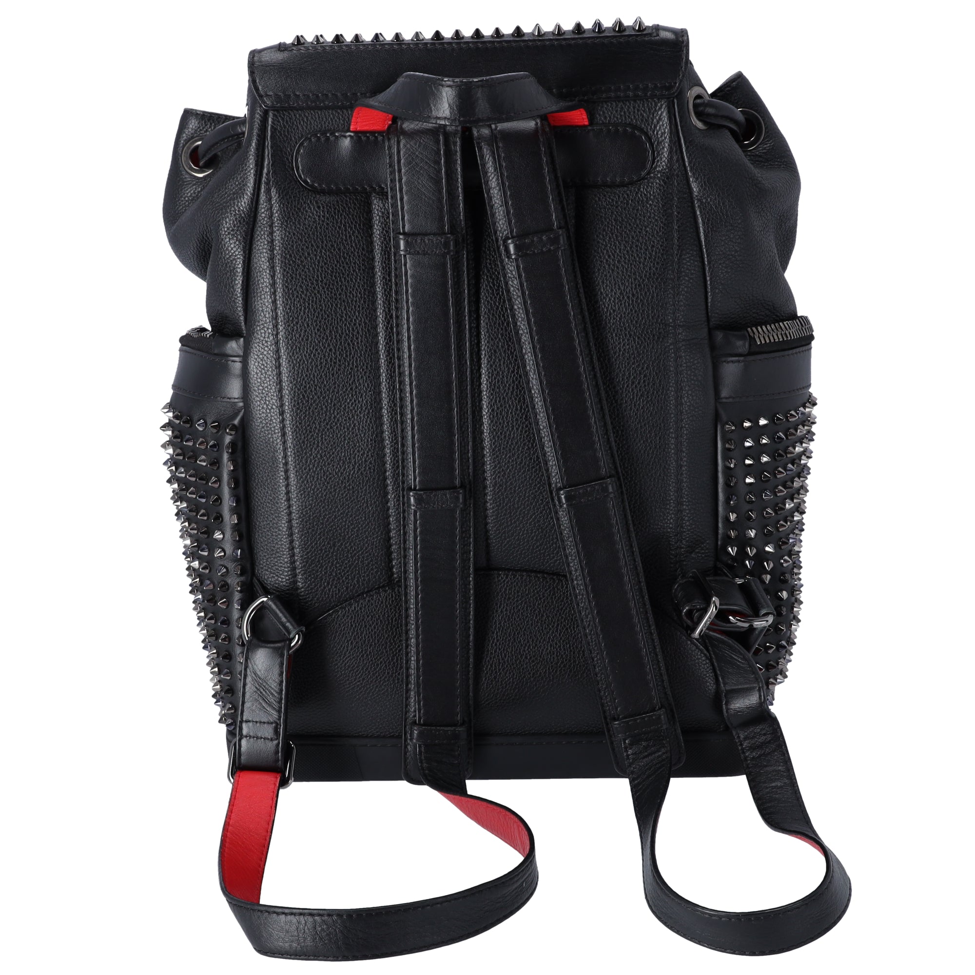 Christian Louboutin Explorafunk Backpack Black Red Leather Studded