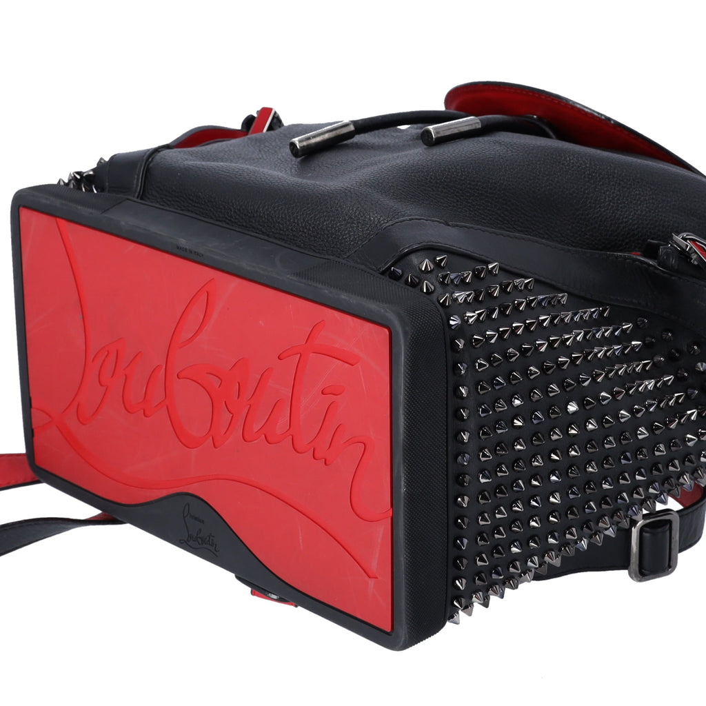 Christian Louboutin Explorafunk Backpack Black Red Leather Studded