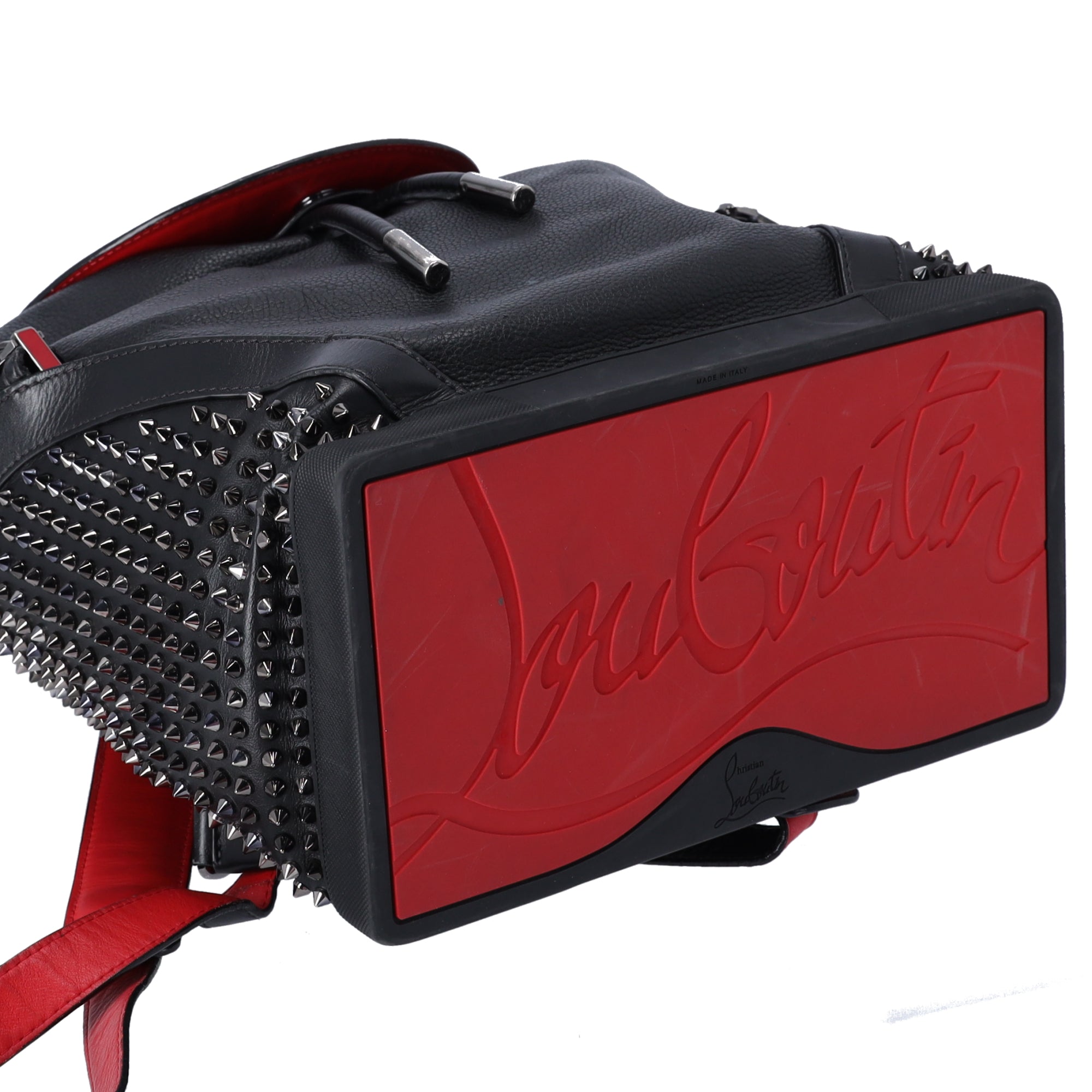 Christian Louboutin Explorafunk Backpack Black Red Leather Studded