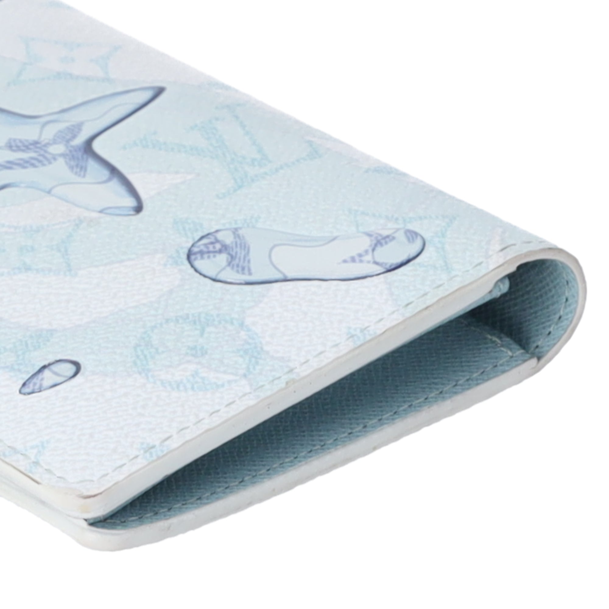 Louis Vuitton Brazza Wallet Limited Edition Aquagarden Monogram Crystal Blue