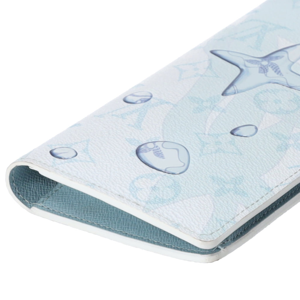 Louis Vuitton Brazza Wallet Limited Edition Aquagarden Monogram Crystal Blue