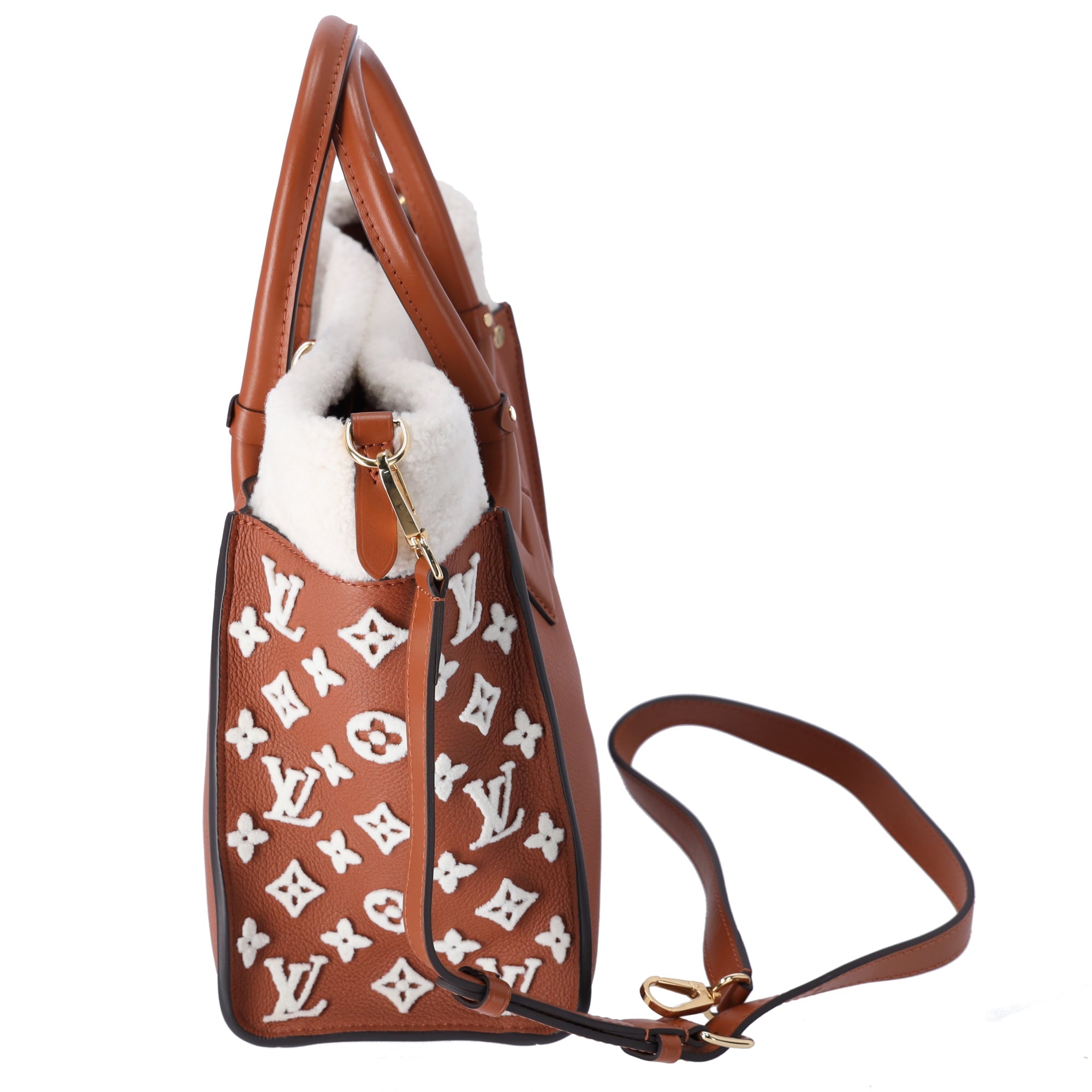 Louis Vuitton On My Side MM Monogram Tuffetage Tote Bag M21004 Brown
