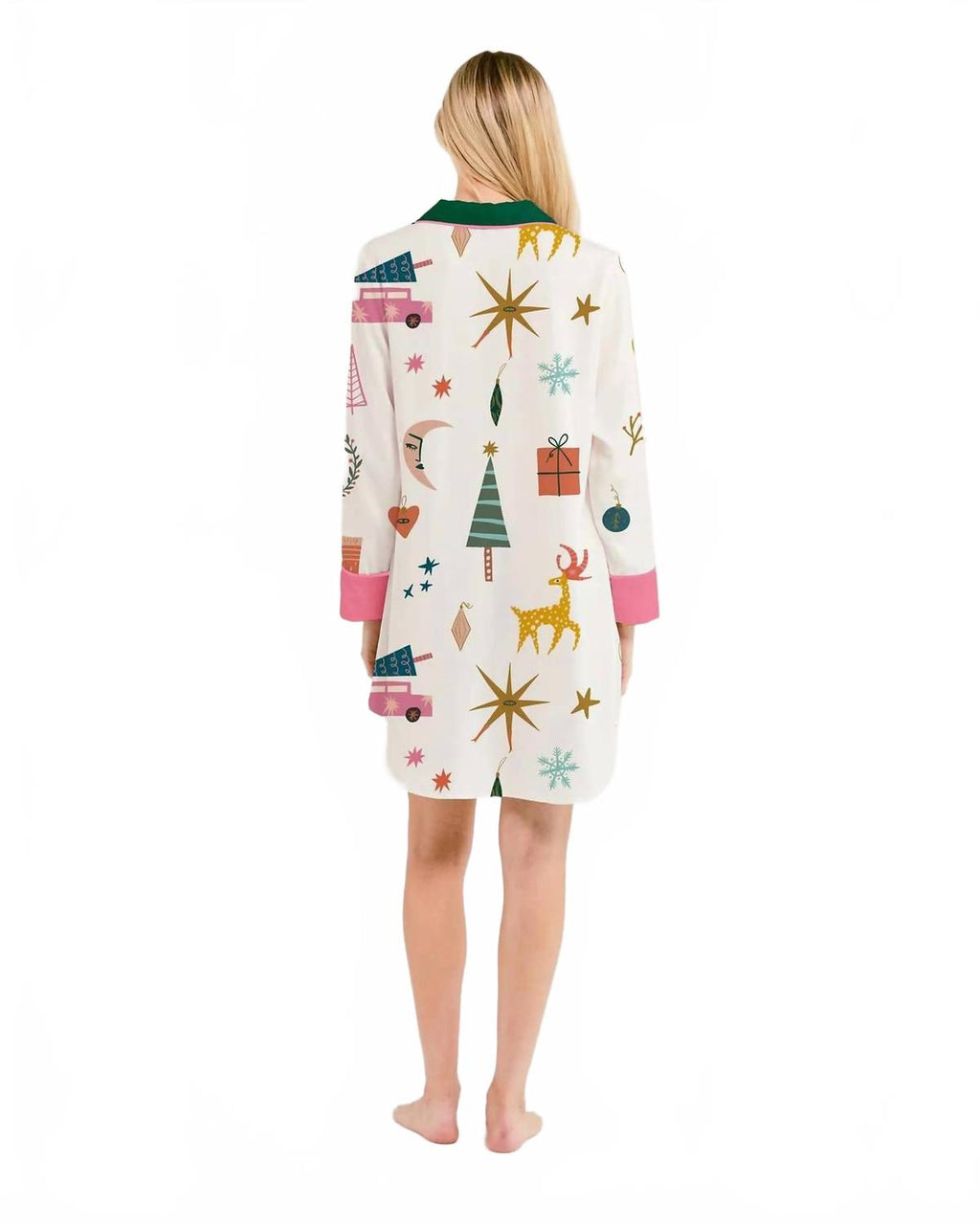 Mod Holiday Sleep Shirt In White/multi