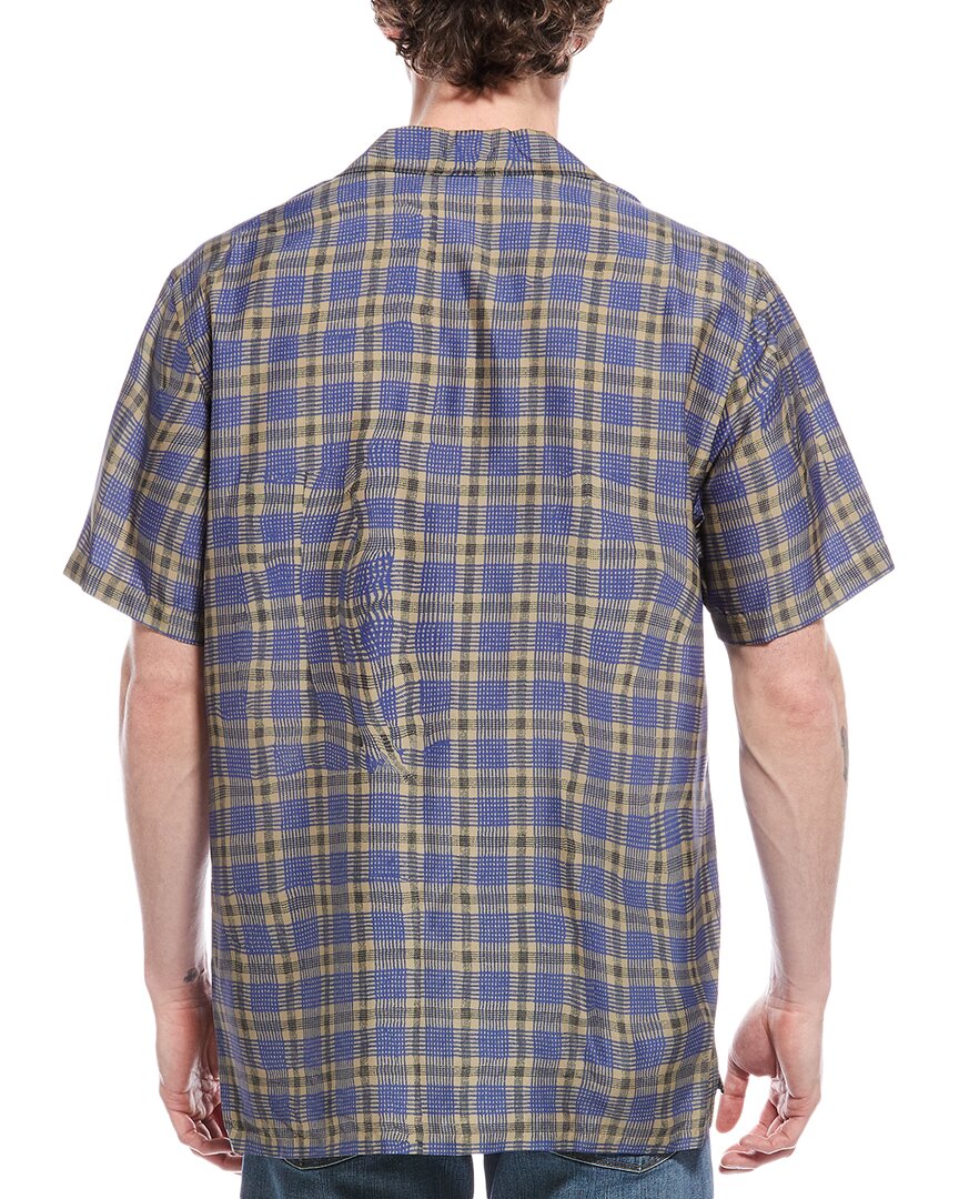 Theory Wrinkle Check Silk-Blend Shirt