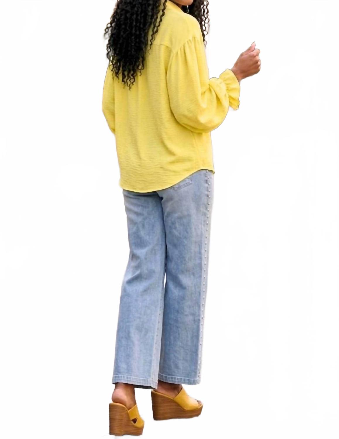 Aria Lemon Breeze Blouse In Yellow