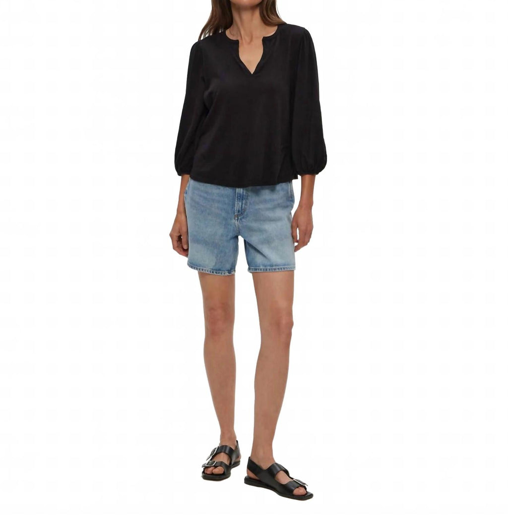 Gabi Puff Sleeve Top In Black