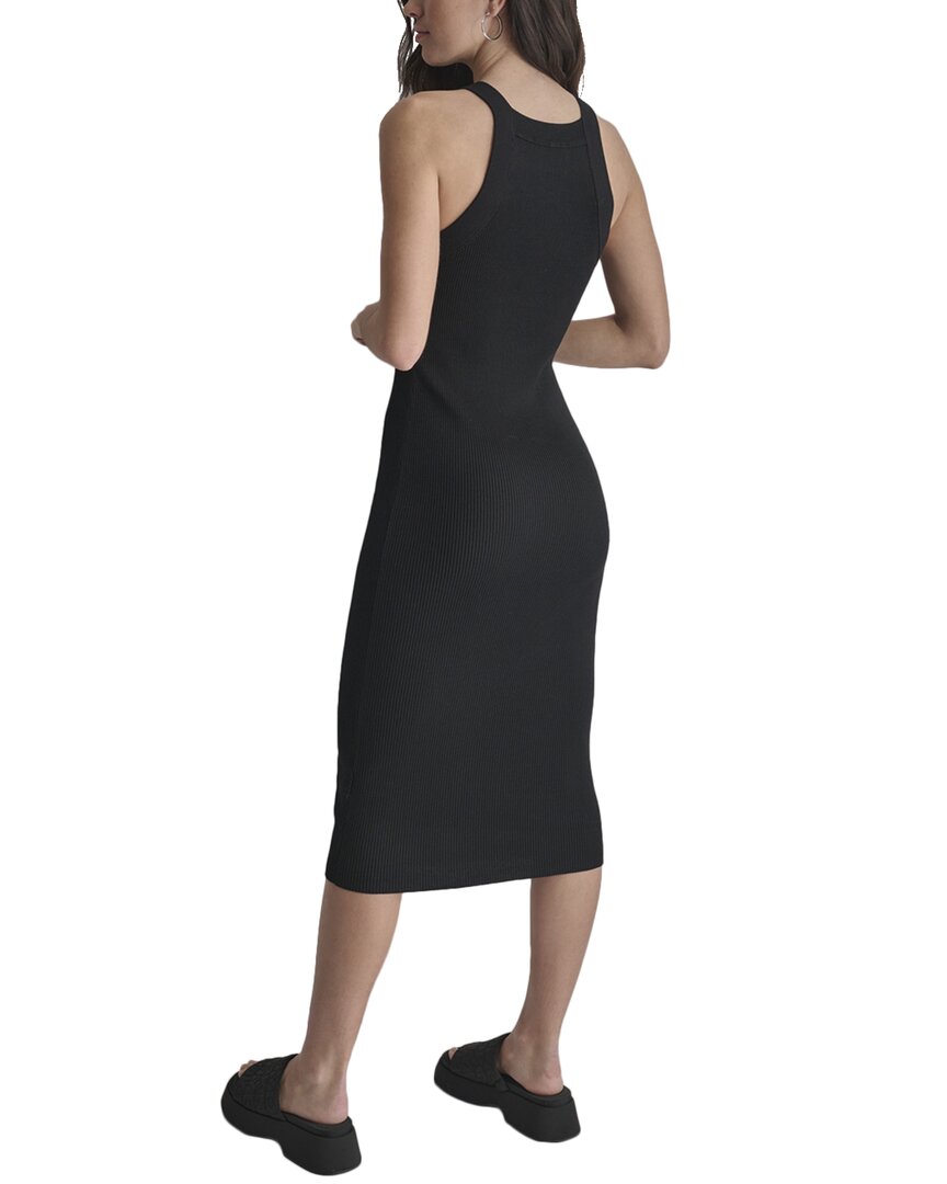 DKNY Square Neck Rib Midi Dress
