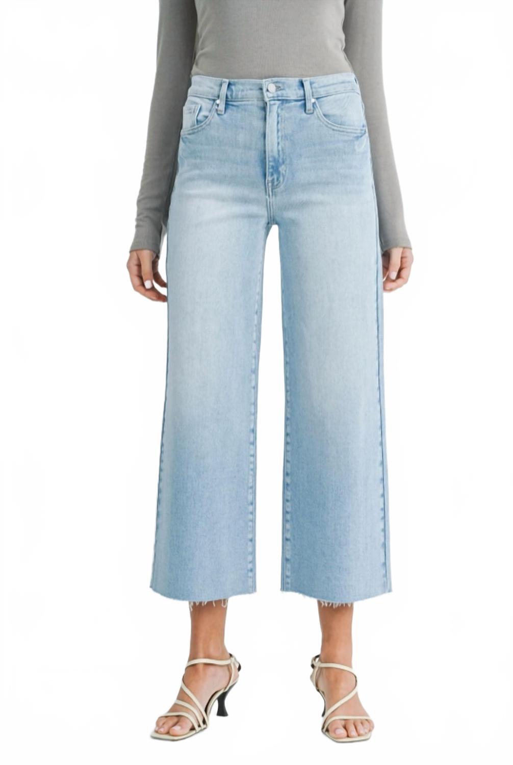 Scissor Cut Wide Leg Jeans In One Color