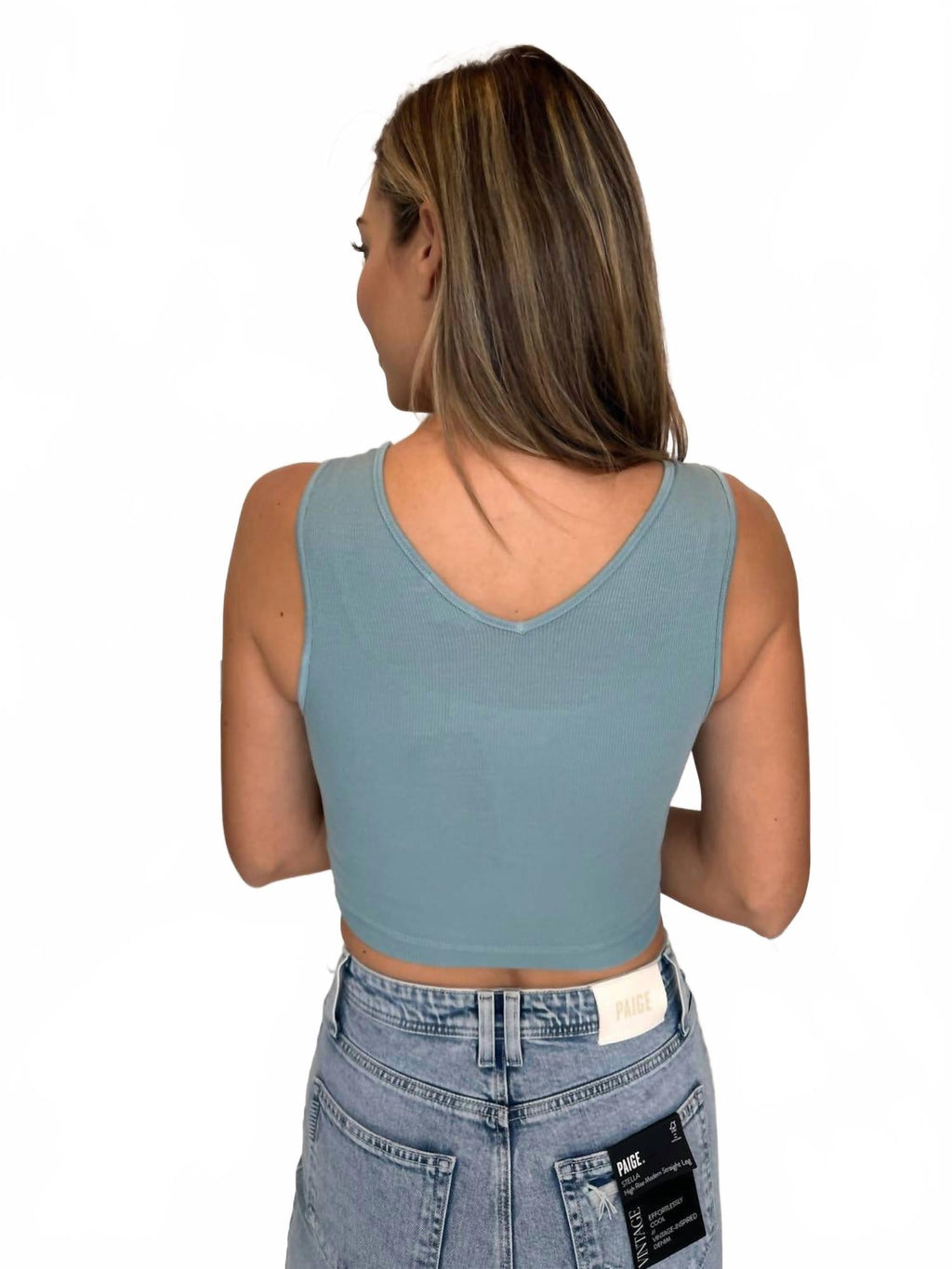 Clement Crop Tank In Blue