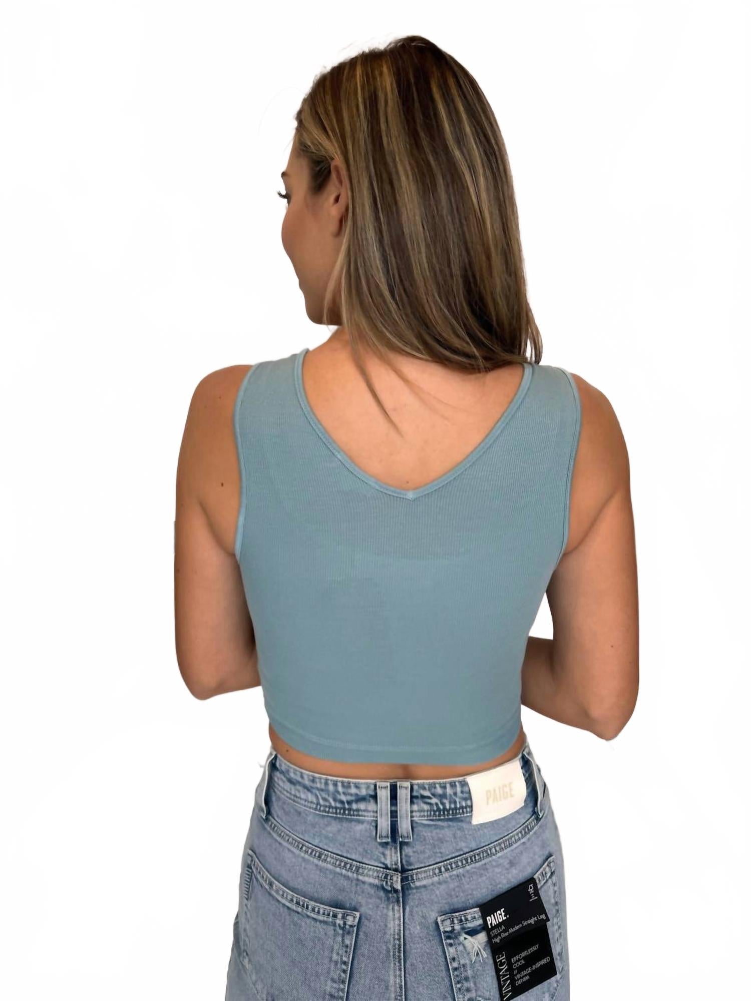 Clement Crop Tank In Blue