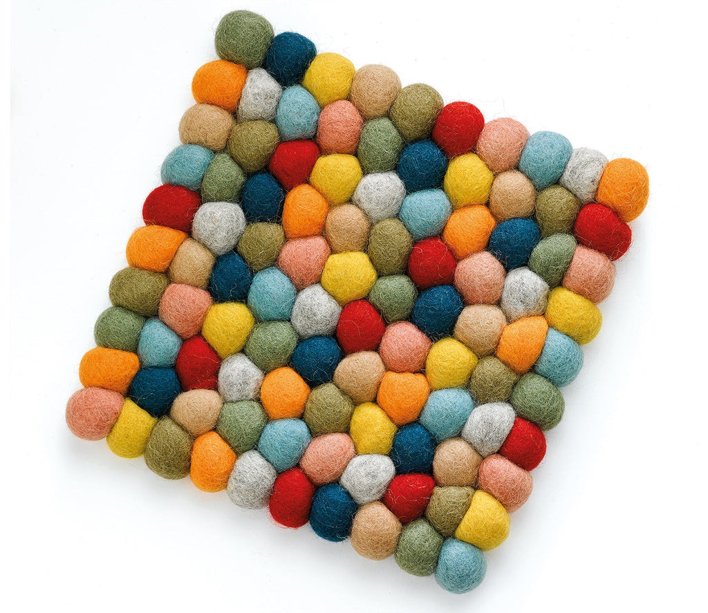 Cilio Fair Trade Virgin Sheep Wool Trivet, Handcrafted in Nepal, 8-Inch Square