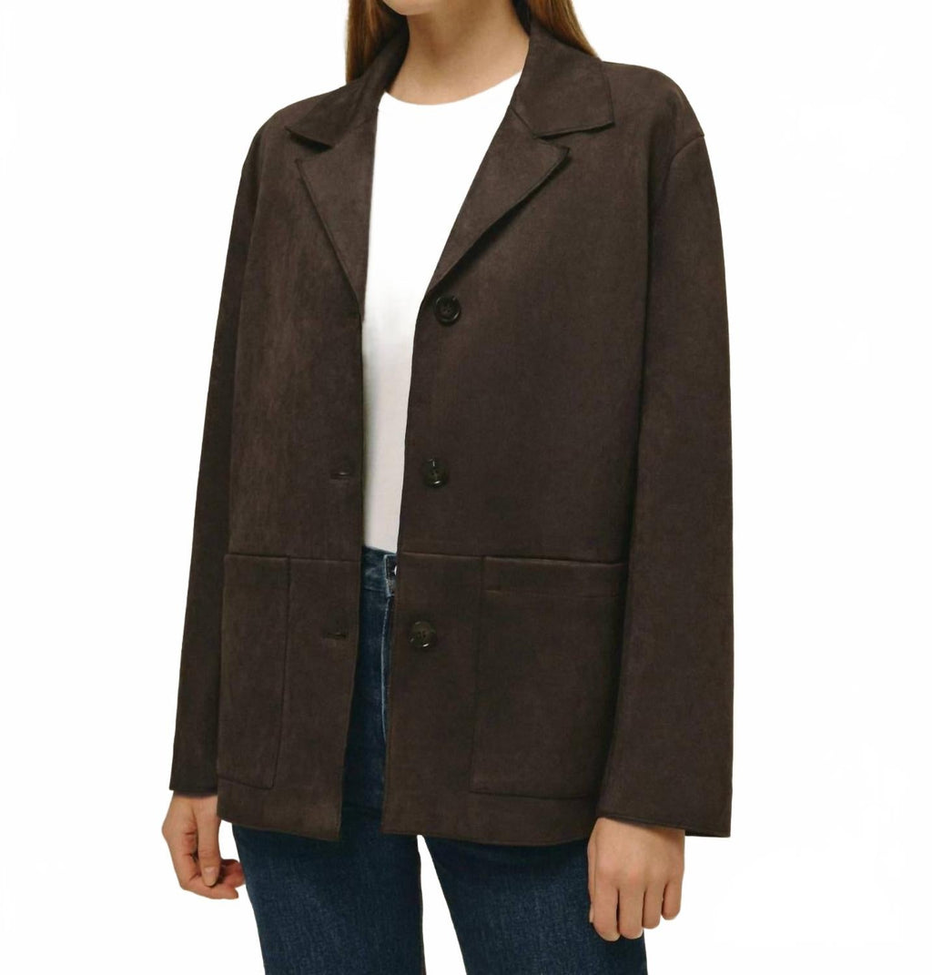 Hayes Suede Jacket In Mahogany
