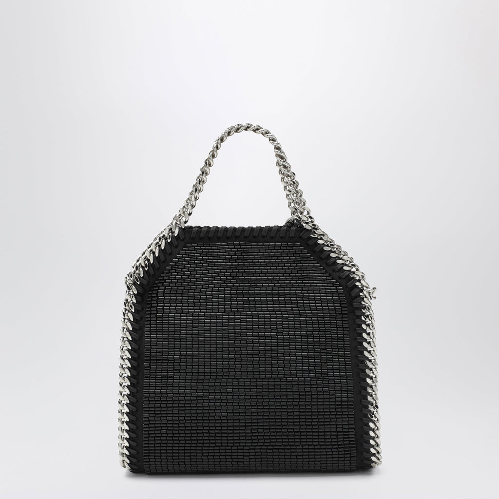 Stella Mccartney Falabella Mini Tote Bag In Black Crystal Mesh Women
