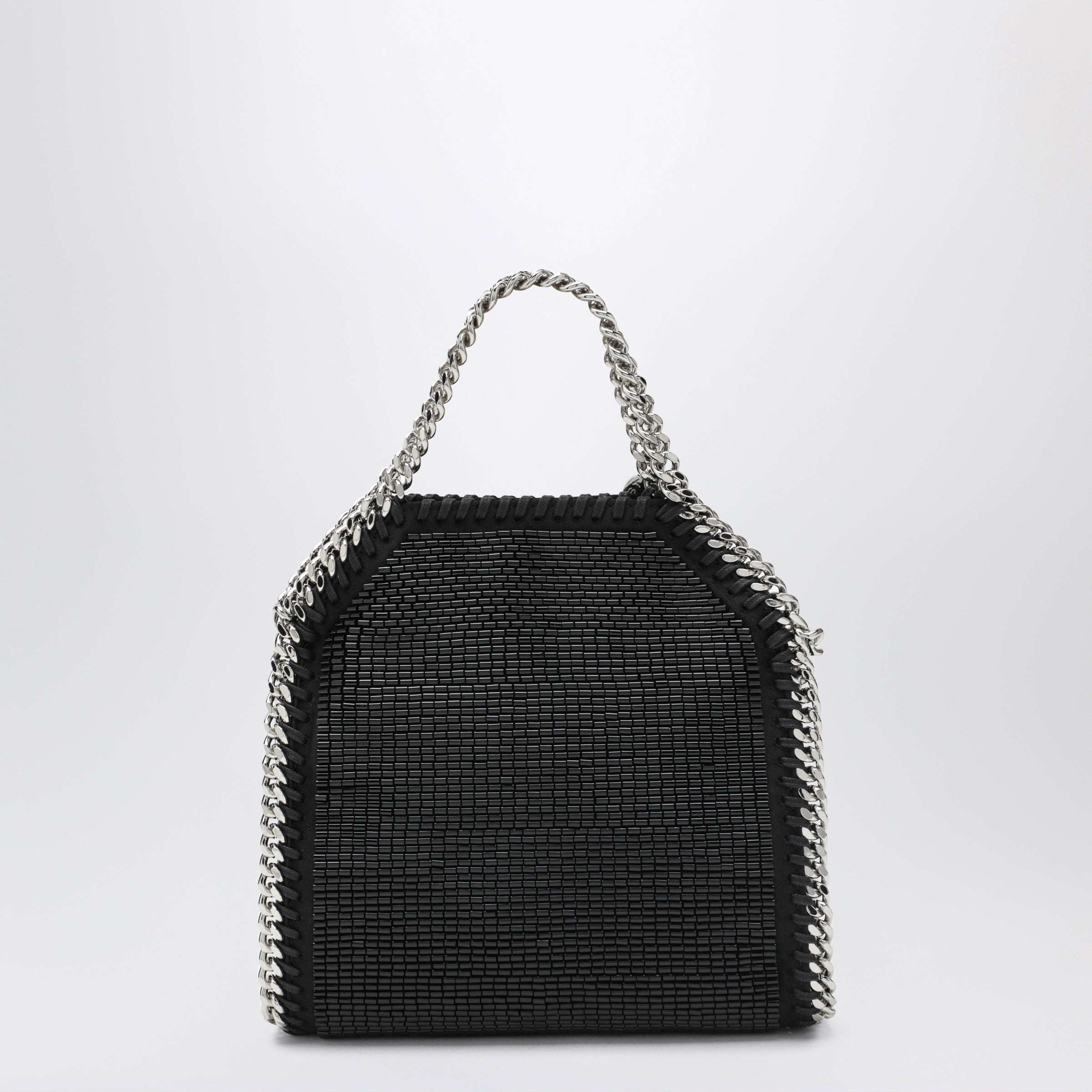 Stella Mccartney Falabella Mini Tote Bag In Black Crystal Mesh Women