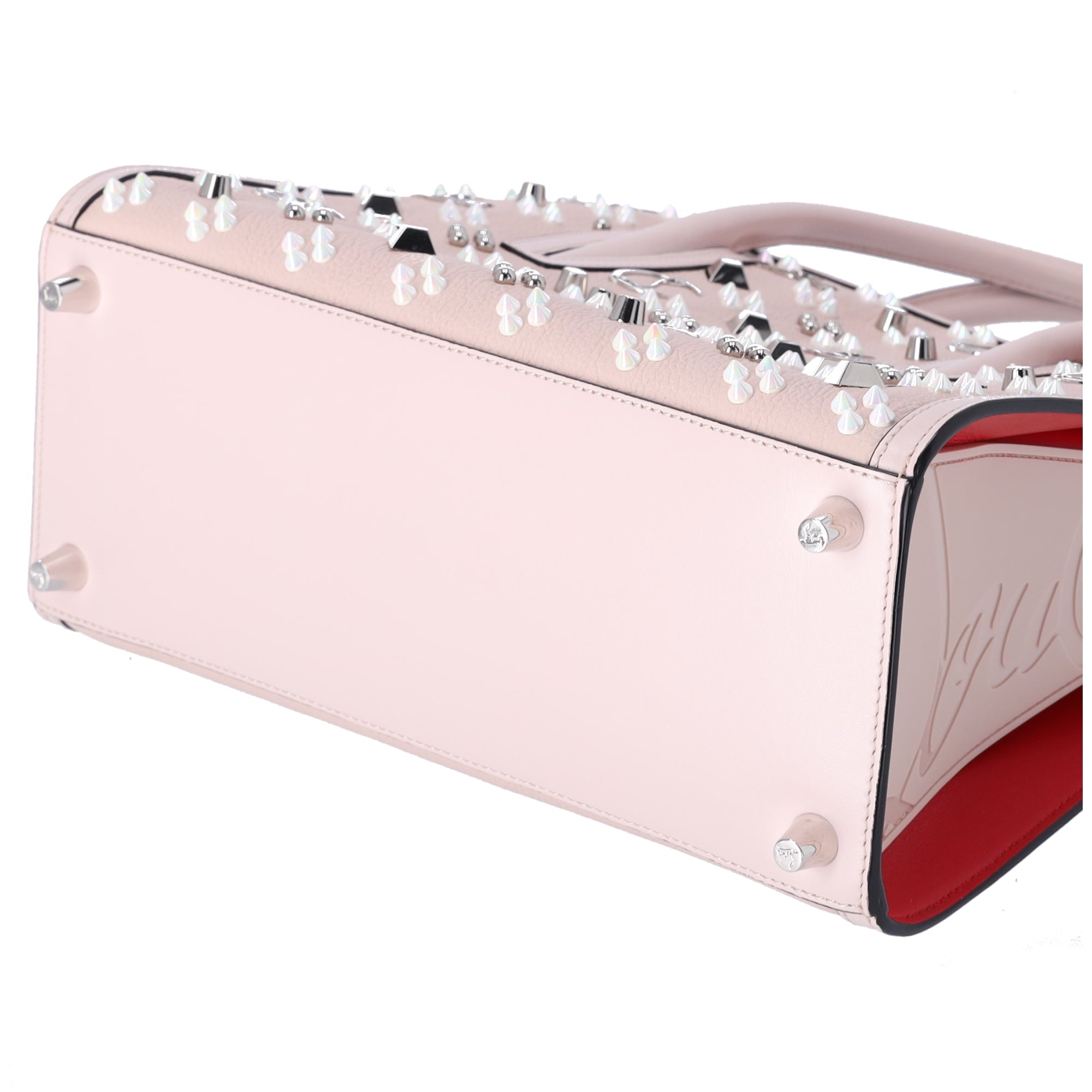 Christian Louboutin Paloma Studded Medium Tote Light Pink Leather