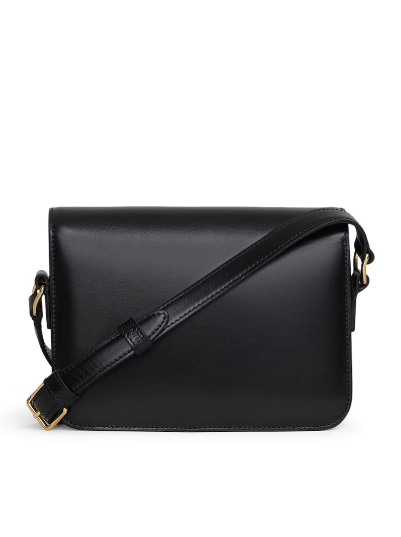 Celine Women Triomphe Teen Bag In Schwarz Shiny Calf Leather