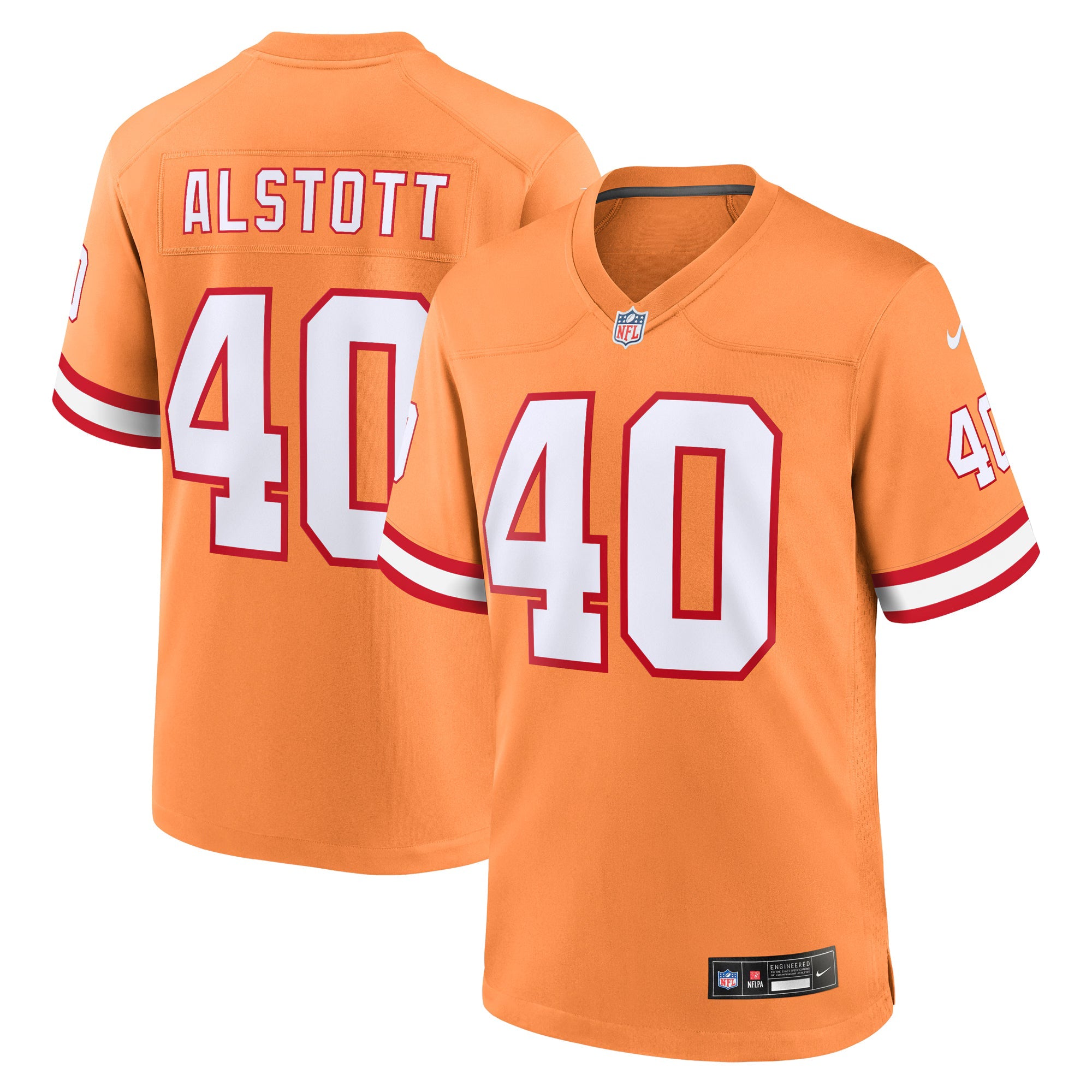 Tampa Bay Buccaneers Mike Alstott Orange Throwback Game Jersey