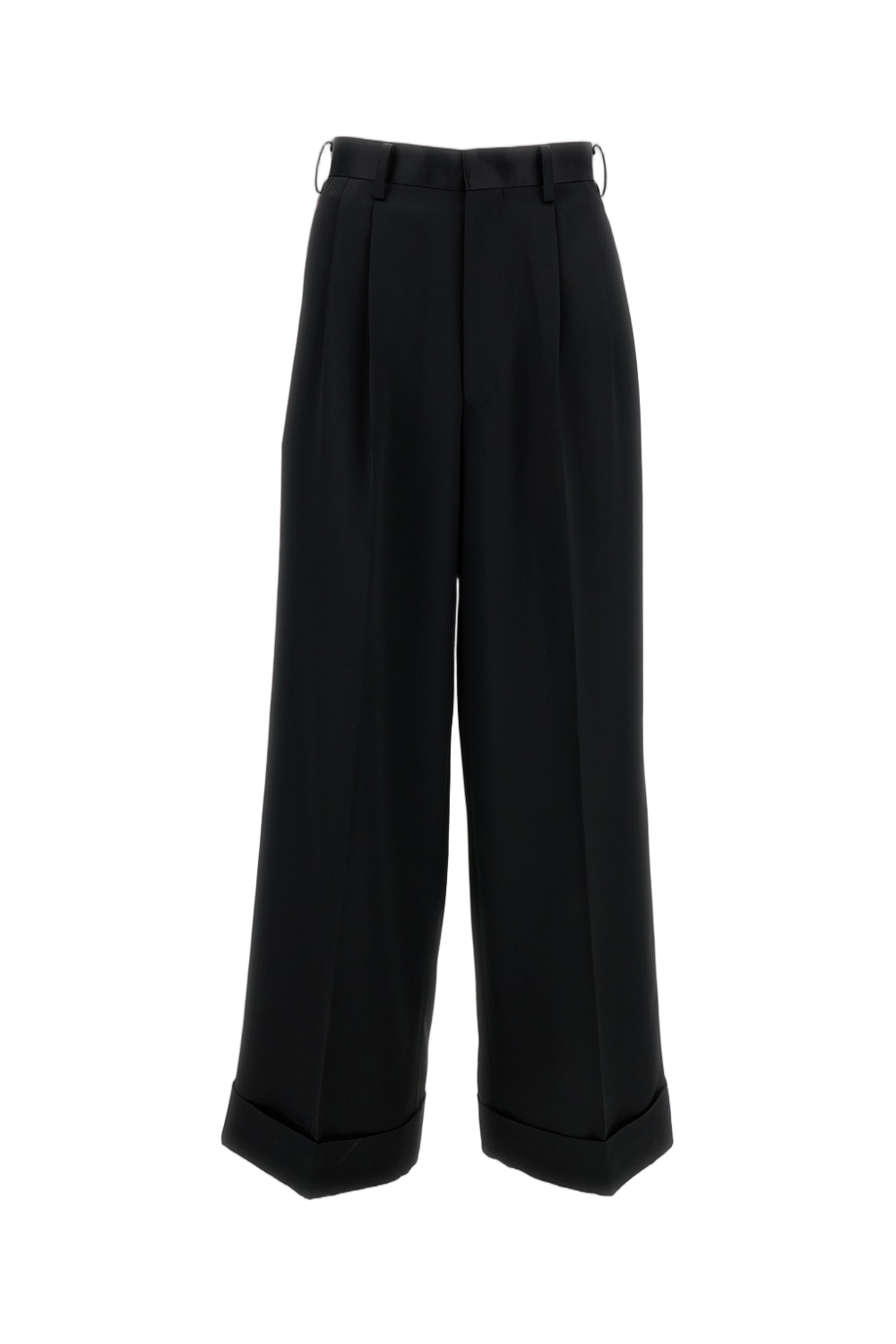 Black Pleated Tailored Trousers