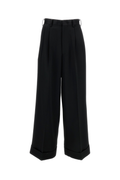 Black Pleated Tailored Trousers