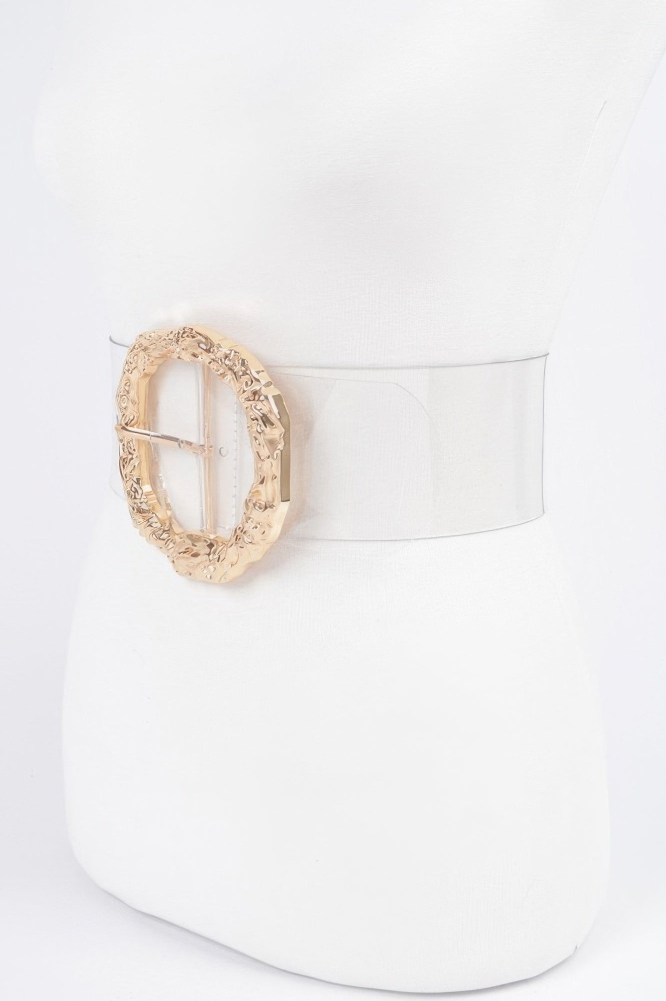 Big Vintage Round Metal Buckle Clear Plus size Belt