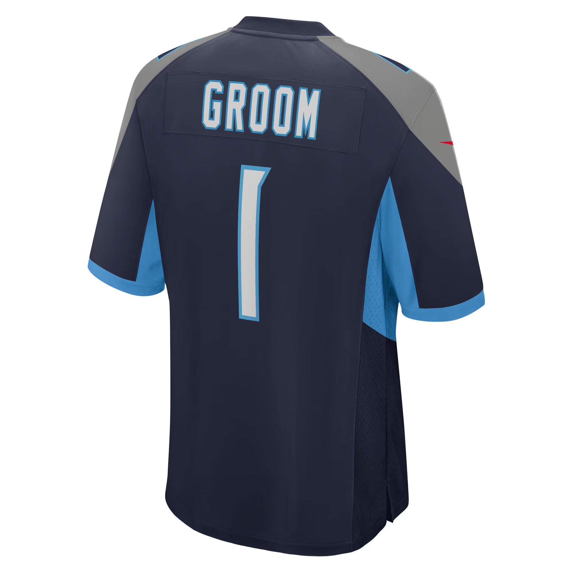 Tennessee Titans Number 1 Groom Navy Game Jersey