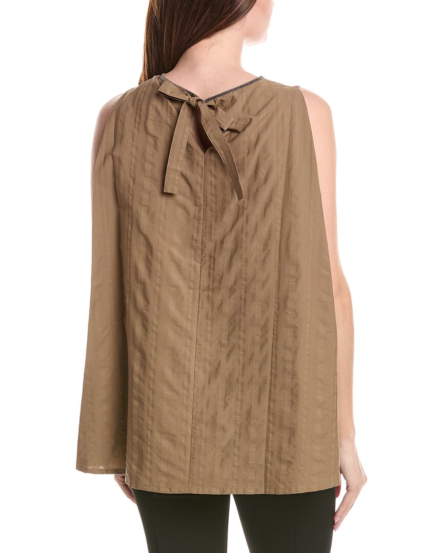 Fabiana Filippi Textured Poplin Silk-Blend Top