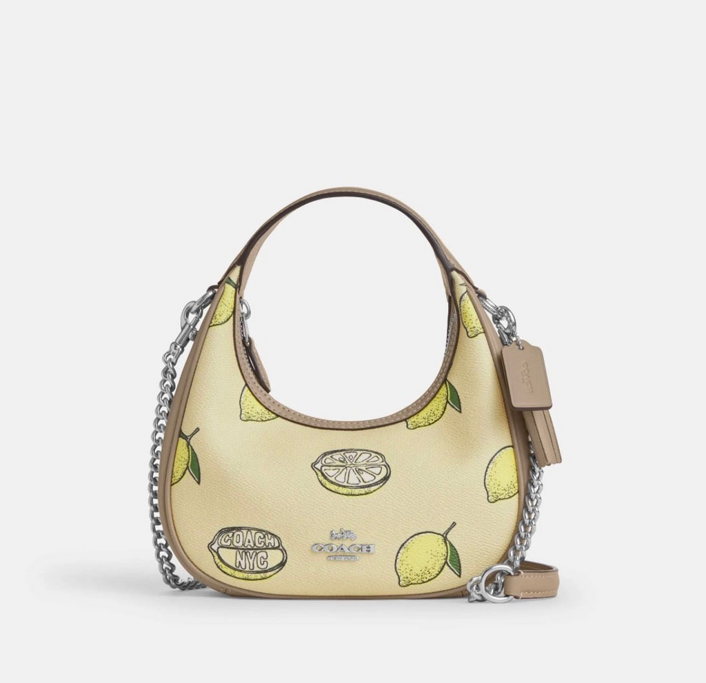 NWT Coach Carmen Mini Crossbody Bag With Lemon Print
