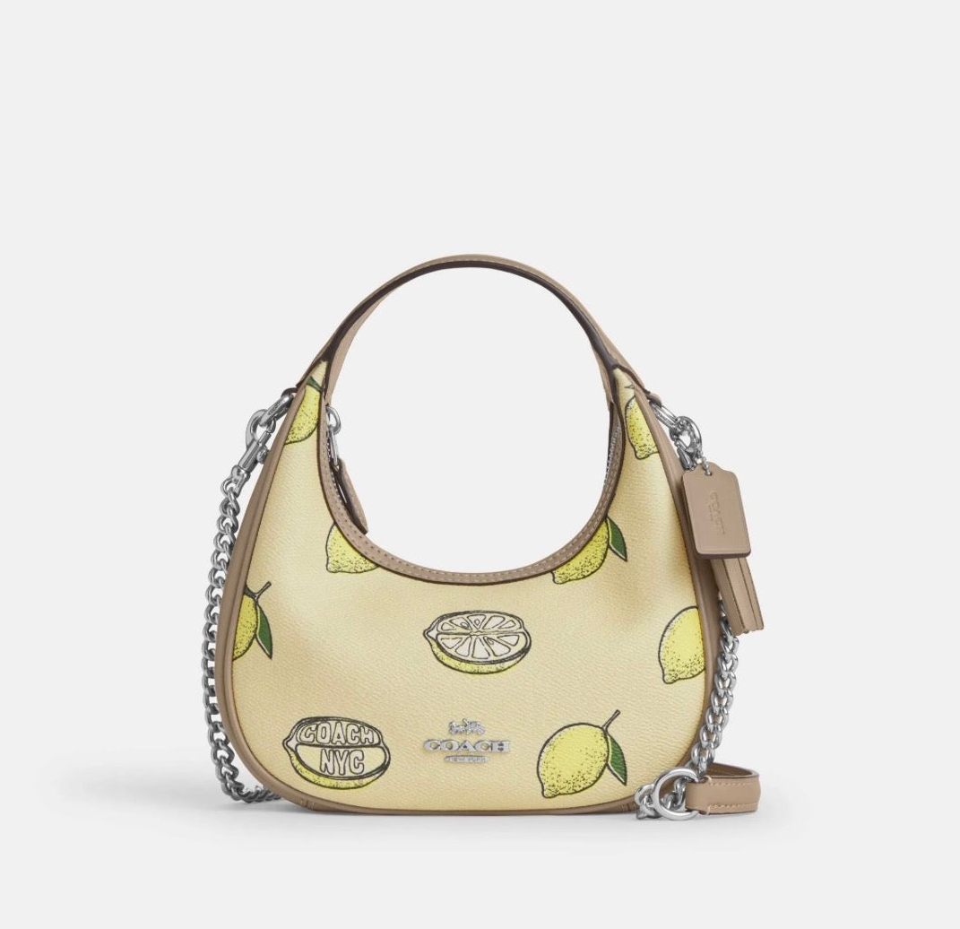 NWT Coach Carmen Mini Crossbody Bag With Lemon Print