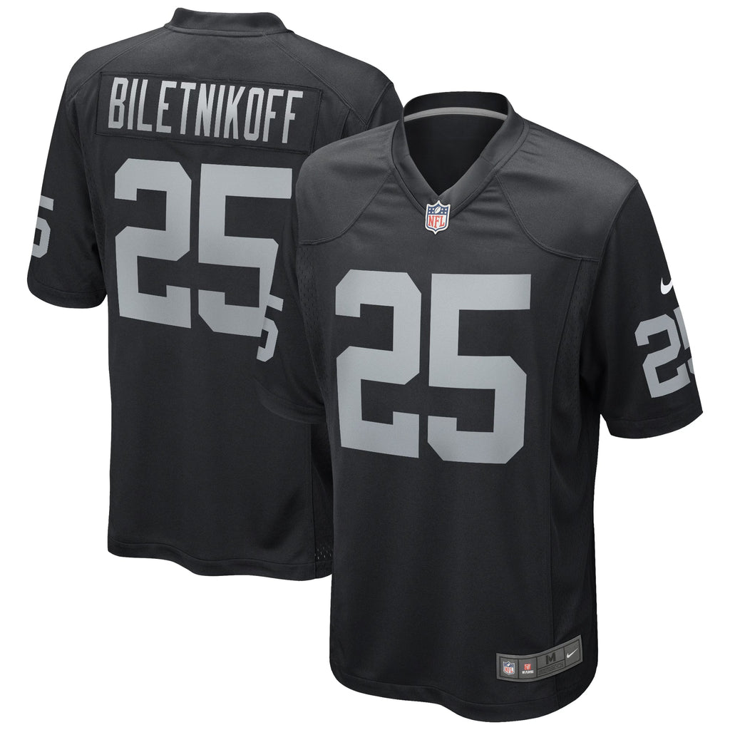 Las Vegas Raiders Fred Biletnikoff Black Game Retired Player Jersey