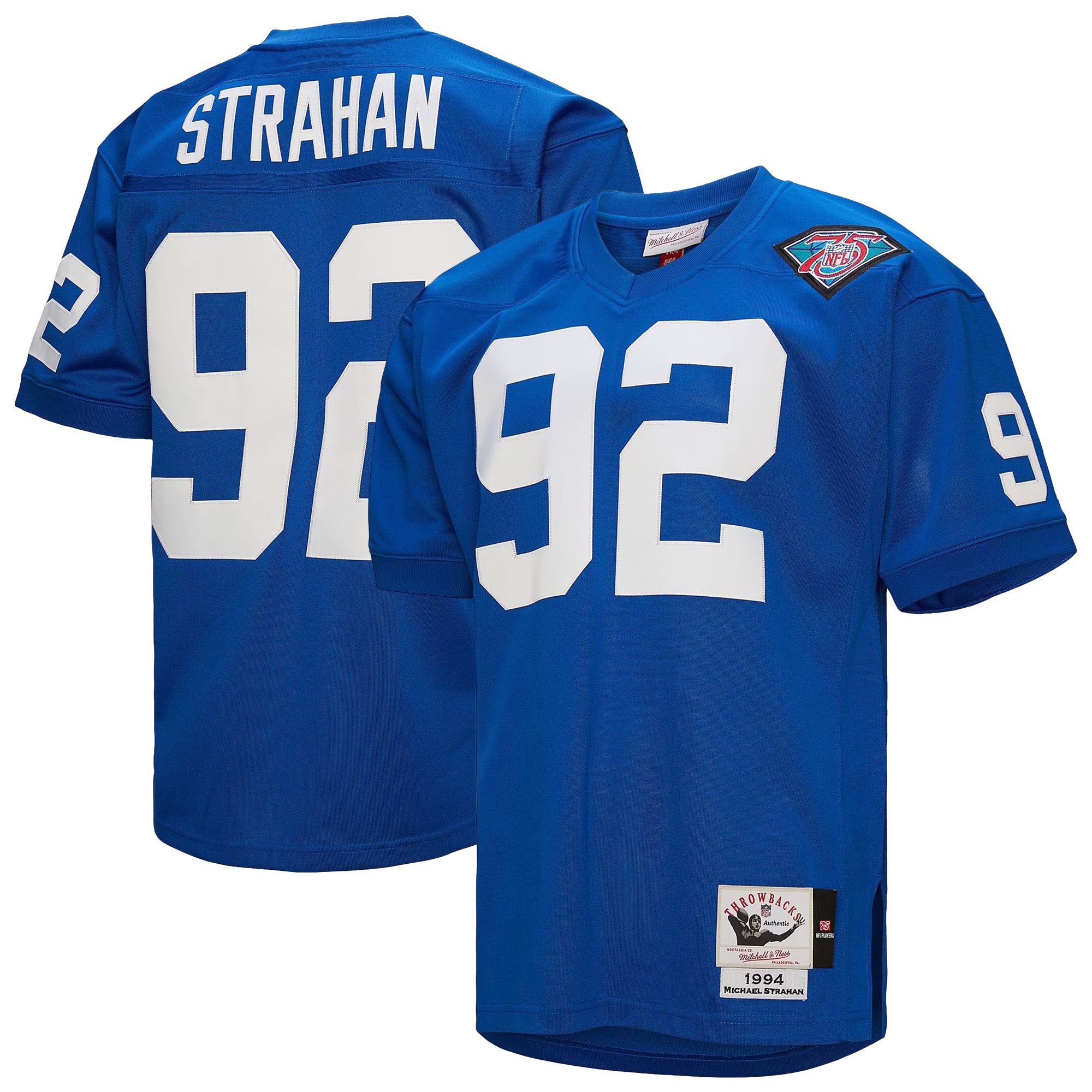 New York Giants 1994 Michael Strahan Mitchell & Ness Royal Authentic Throwback Retired Player Jersey