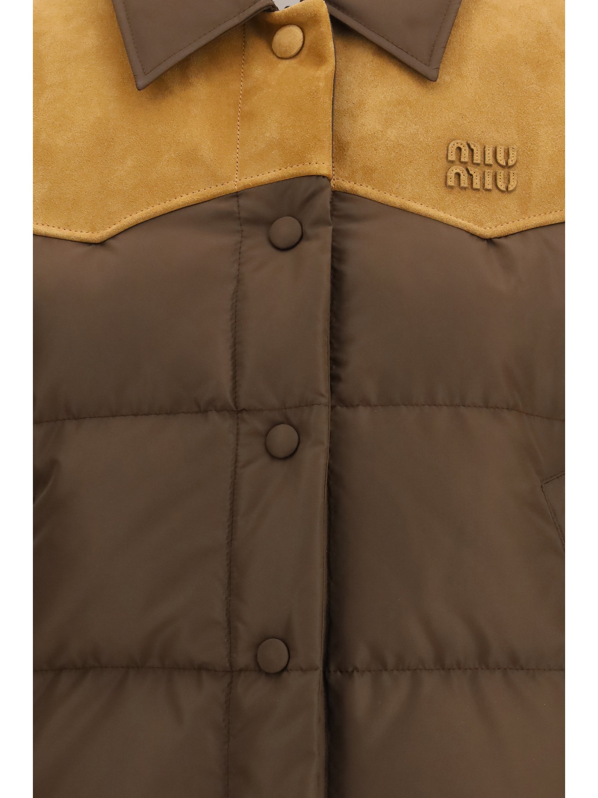 Miu Miu Women Logo Hooded Puffer Jacket