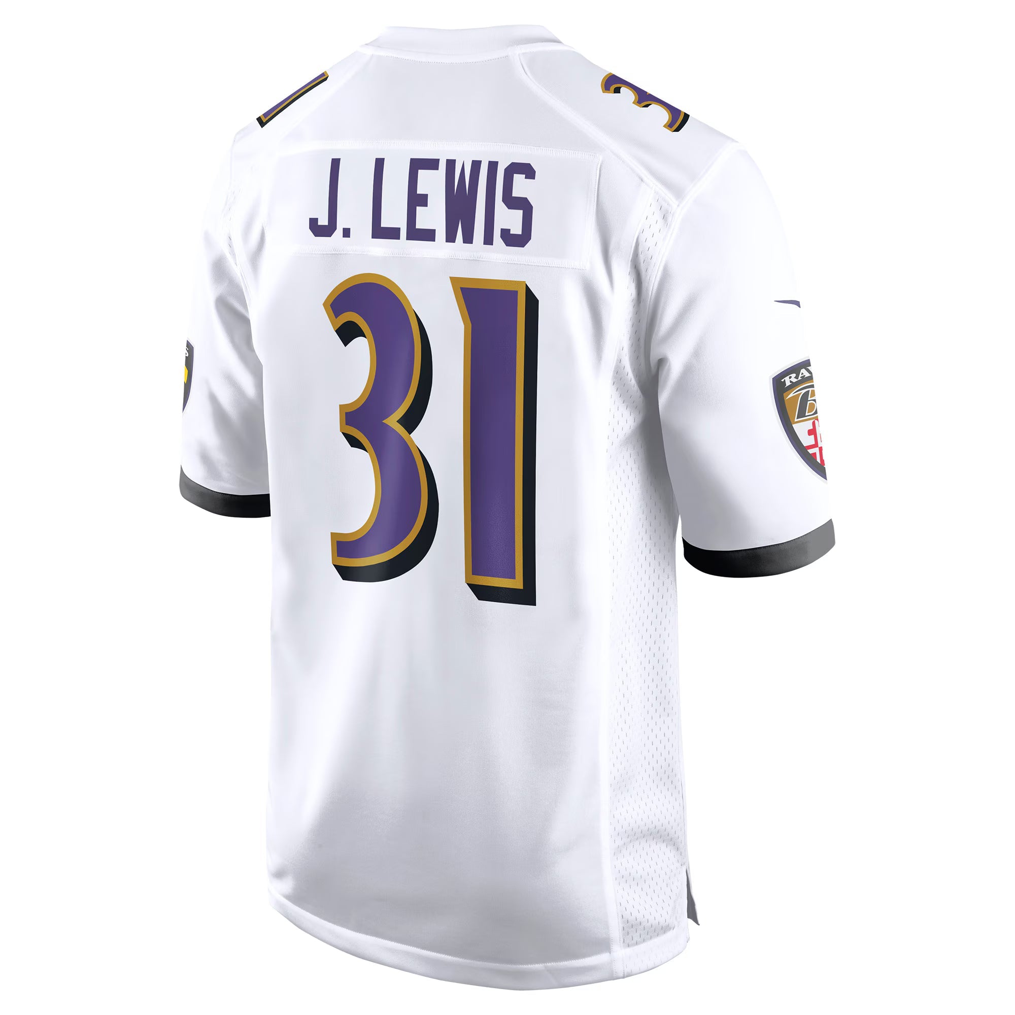 Baltimore Ravens Jamal Lewis White Retired Player Game Jersey