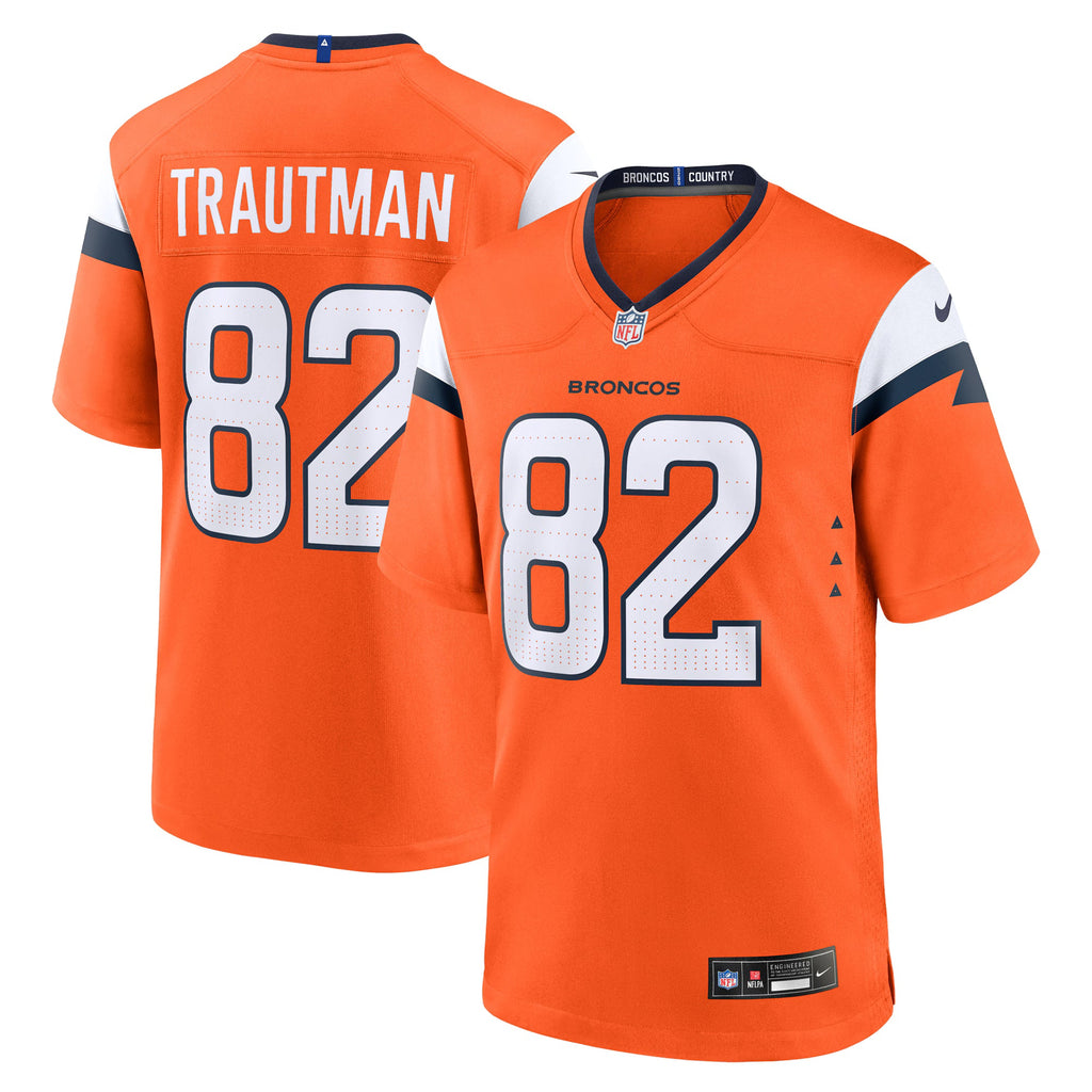 Denver Broncos Adam Trautman Orange Team Game Jersey