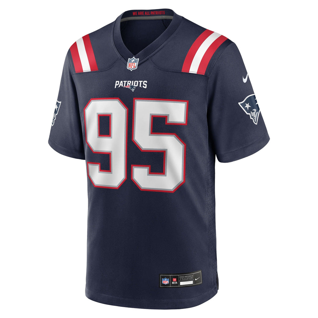 New England Patriots Khyiris Tonga Navy Team Game Jersey