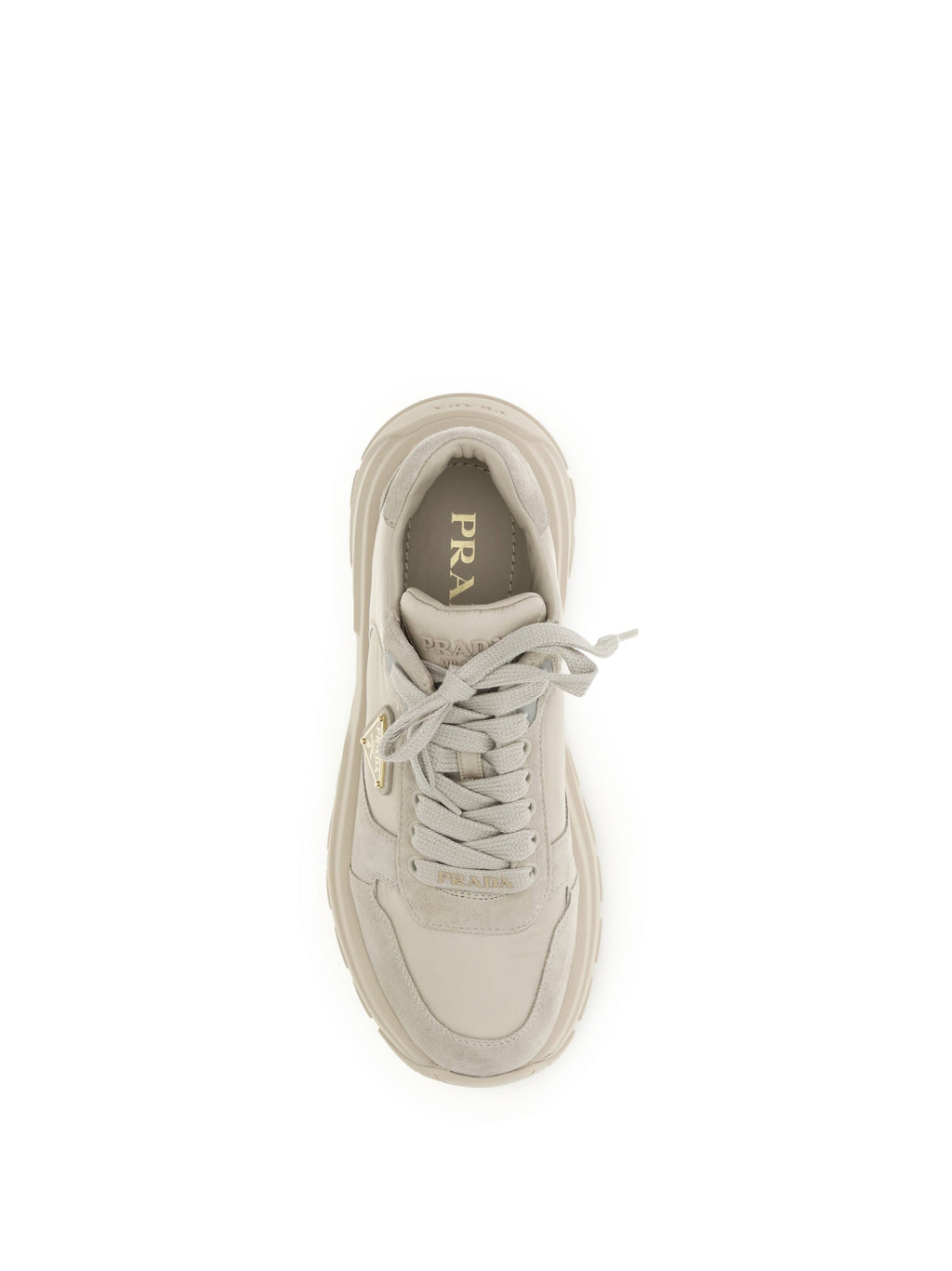 Prada Women Suede And Re-Nylon Sneakers